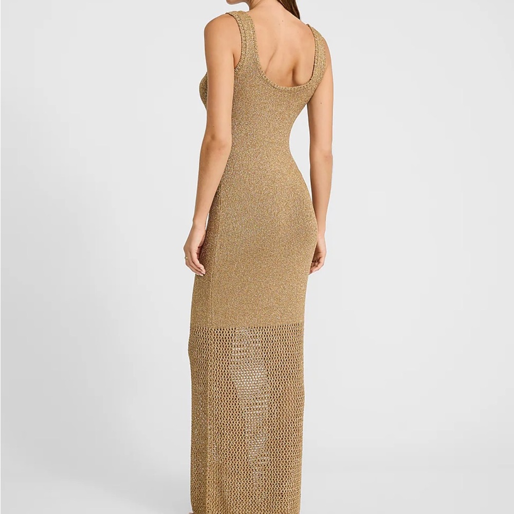 Express Gold Backless Knit Dress